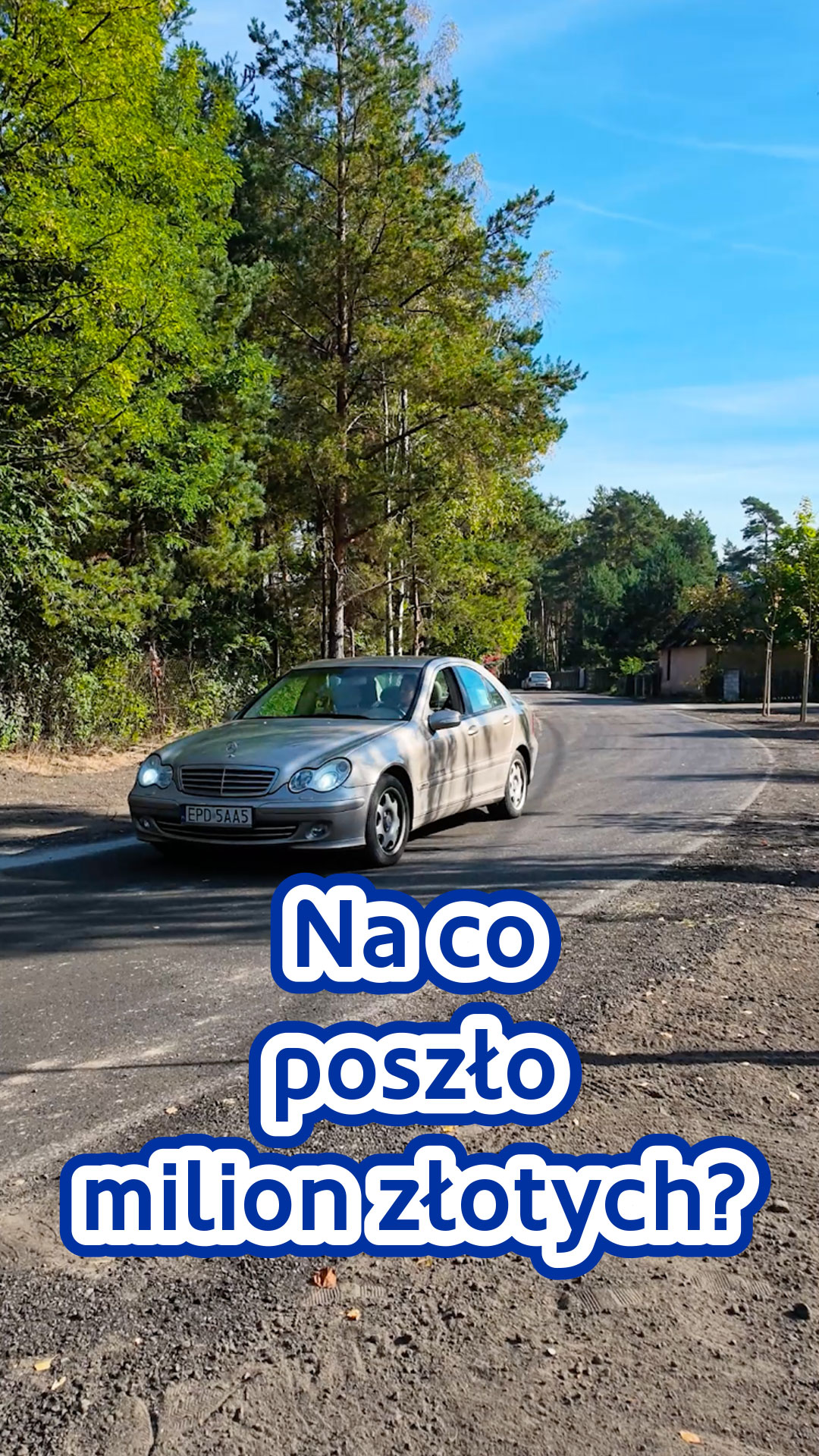Kadr z filmu Gminy Poddębice przedstawiający nową drogę w Lipnicy